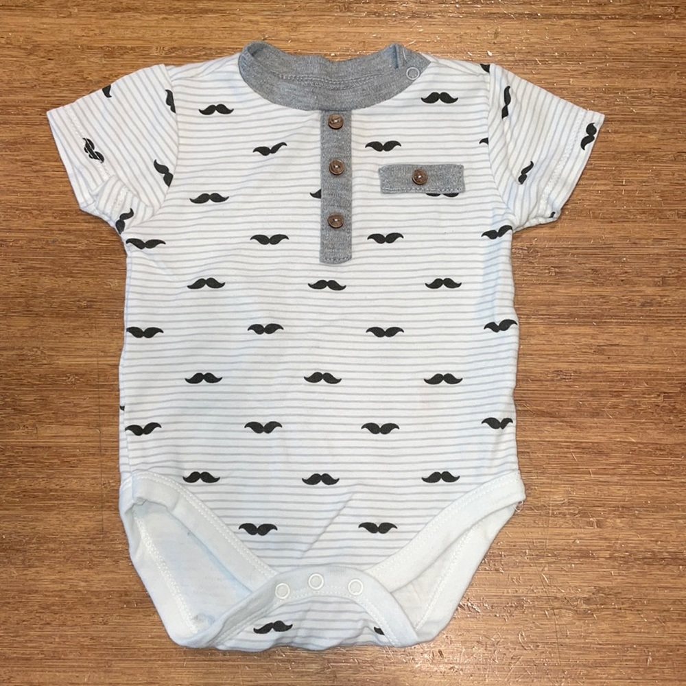 mustache 🥸 baby onesie